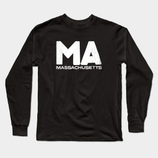 MA Massachusetts State Vintage Typography Long Sleeve T-Shirt